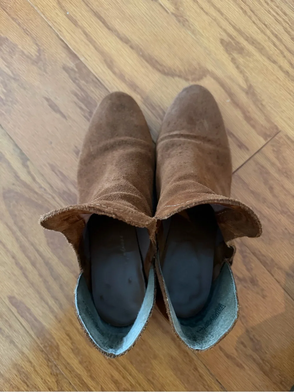 Brown Suede Cutout Ankle Boots Booties 7.5